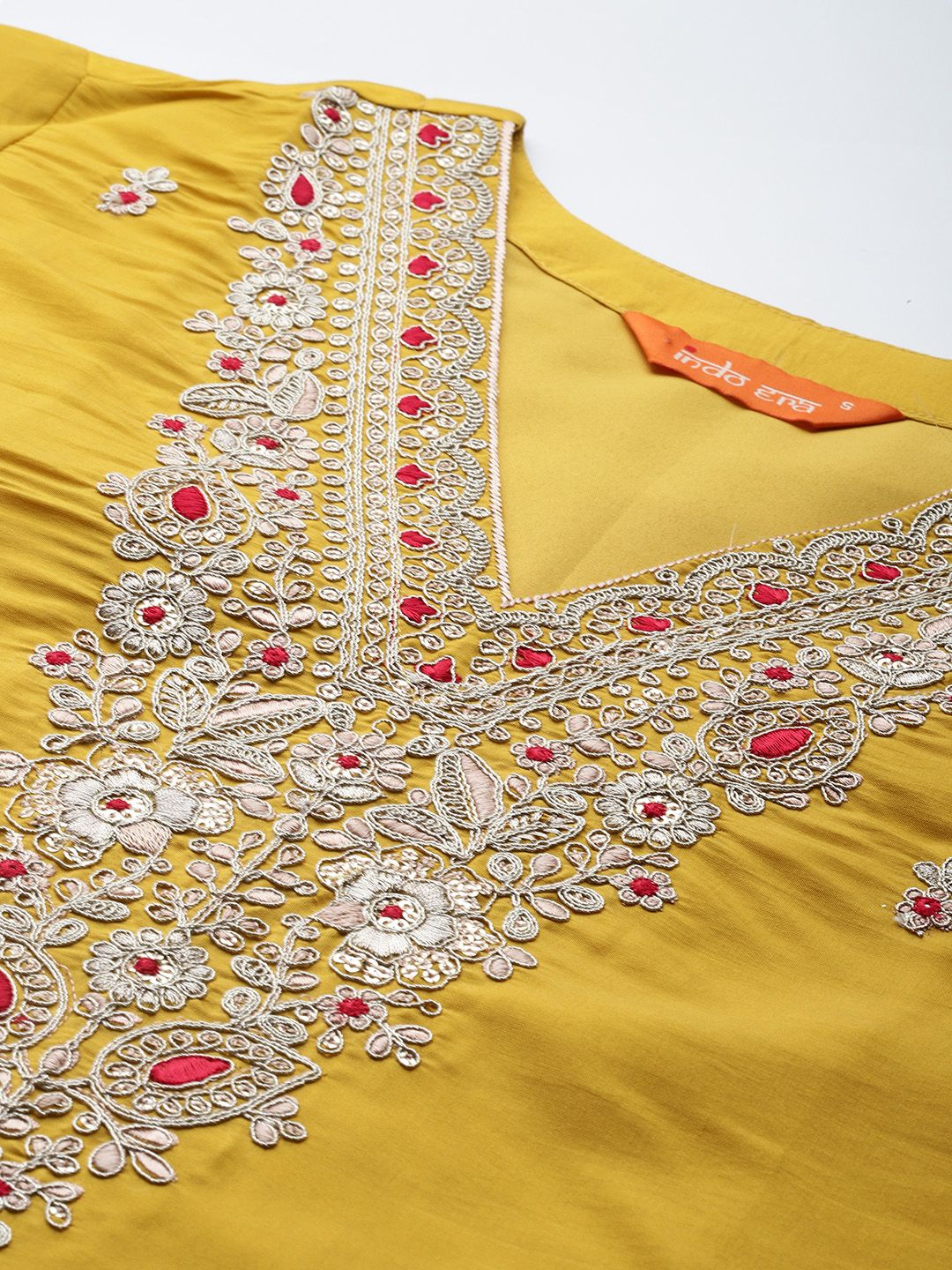 Dhiyona IE Ethnic Motifs Embroidered Sequinned Kurta with Trousers & With Dupatta