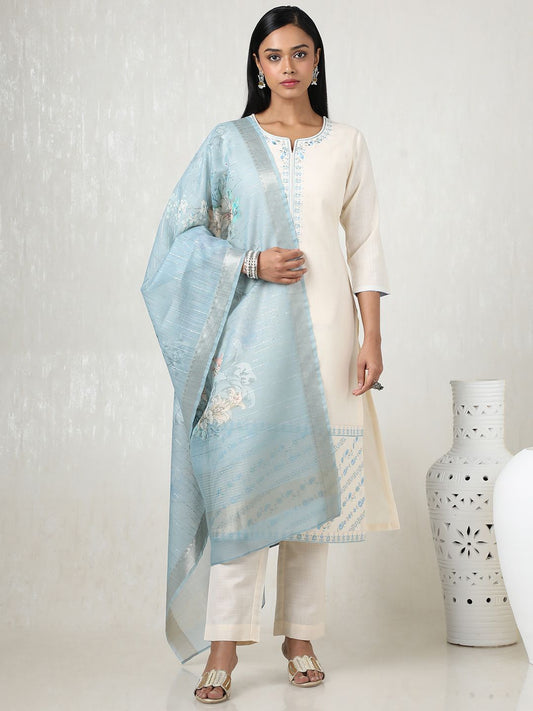 Dhiyona SO Women's Women Thread Work Kurta with Trousers & With Dupatta
