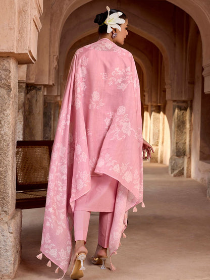 Dhiyona WP Women Floral Printed Cotton Kurta with Trousers & Dupatta