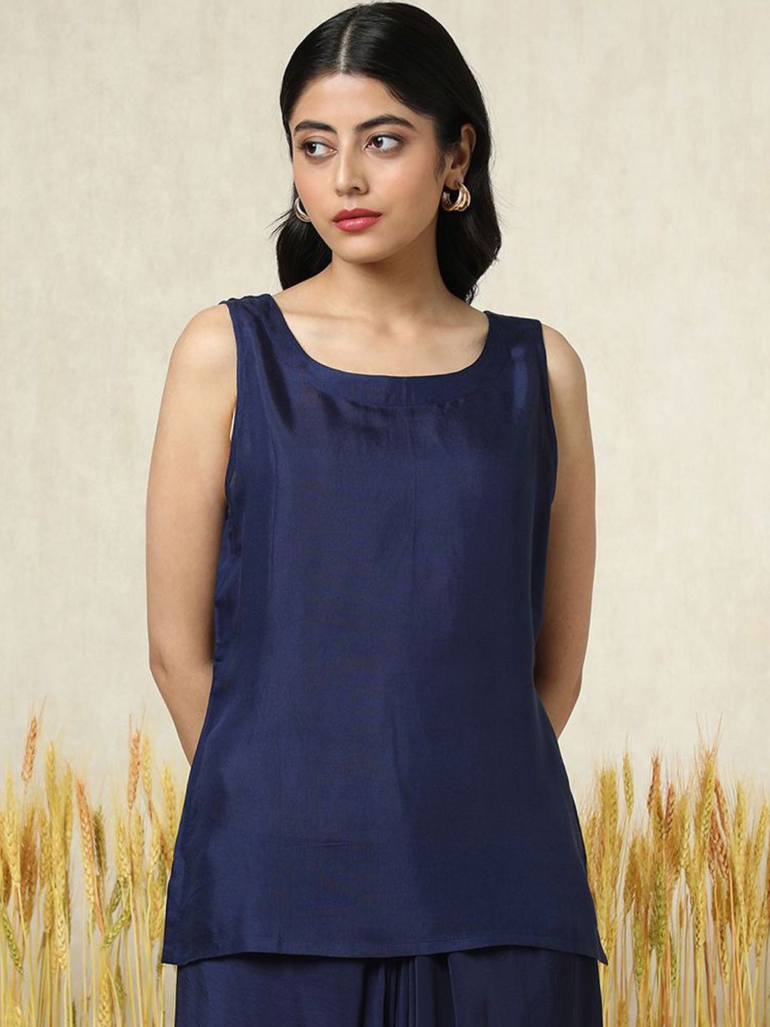 Dhiyona SO Women's Layered Beads and Stones Kaftan Top With Dhoti Pants & Inner