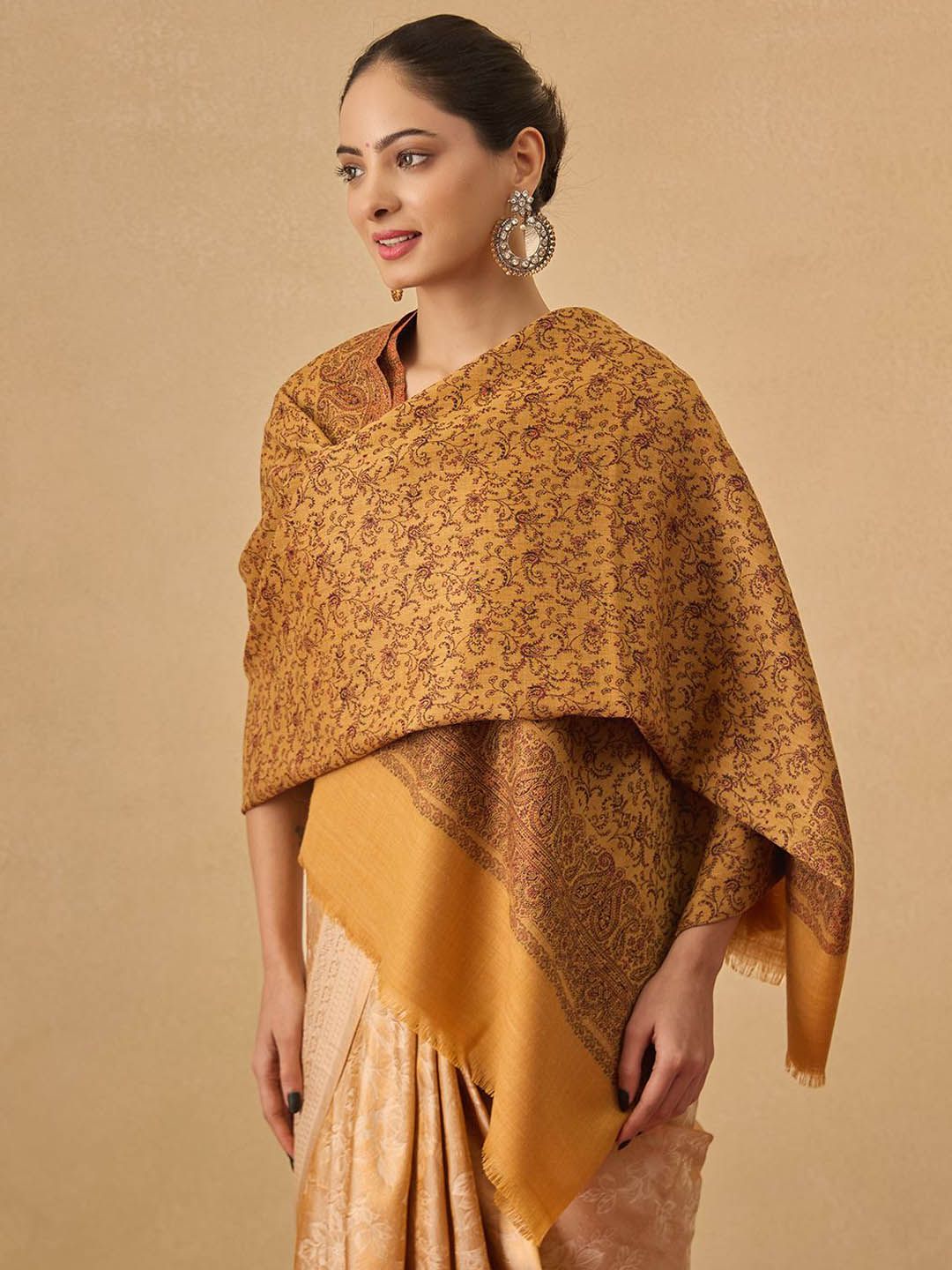 Dhiyona PA Floral Woven Design Woolen Shawl