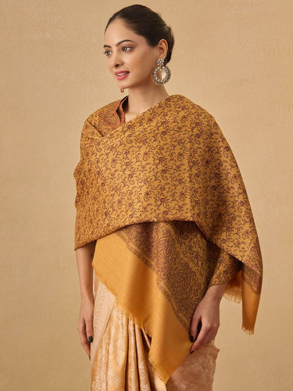 Dhiyona PA Floral Woven Design Woolen Shawl