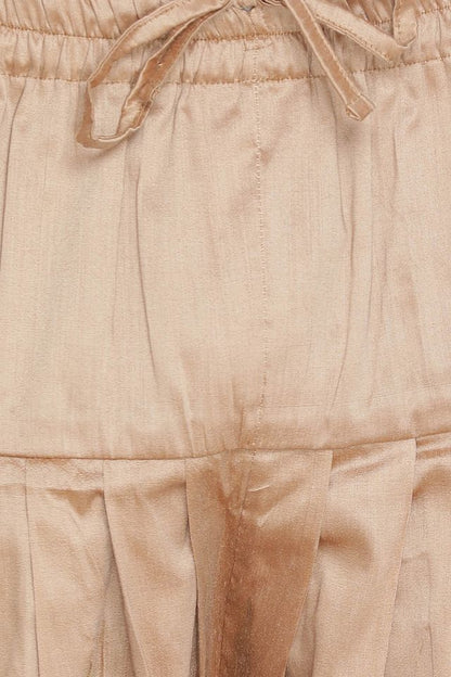 Men's Gold Silk Blend Straight Jacket  Kurta and Dhoti Set