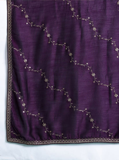 Women Ethnic Motifs Embroidered Regular Sequinned Kurta with Trousers & With Dupatta