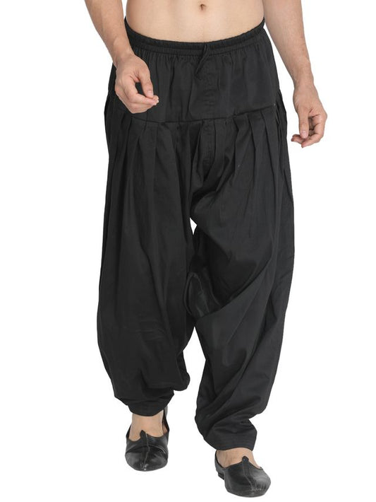 Men's Black Cotton Blend  Pyjama