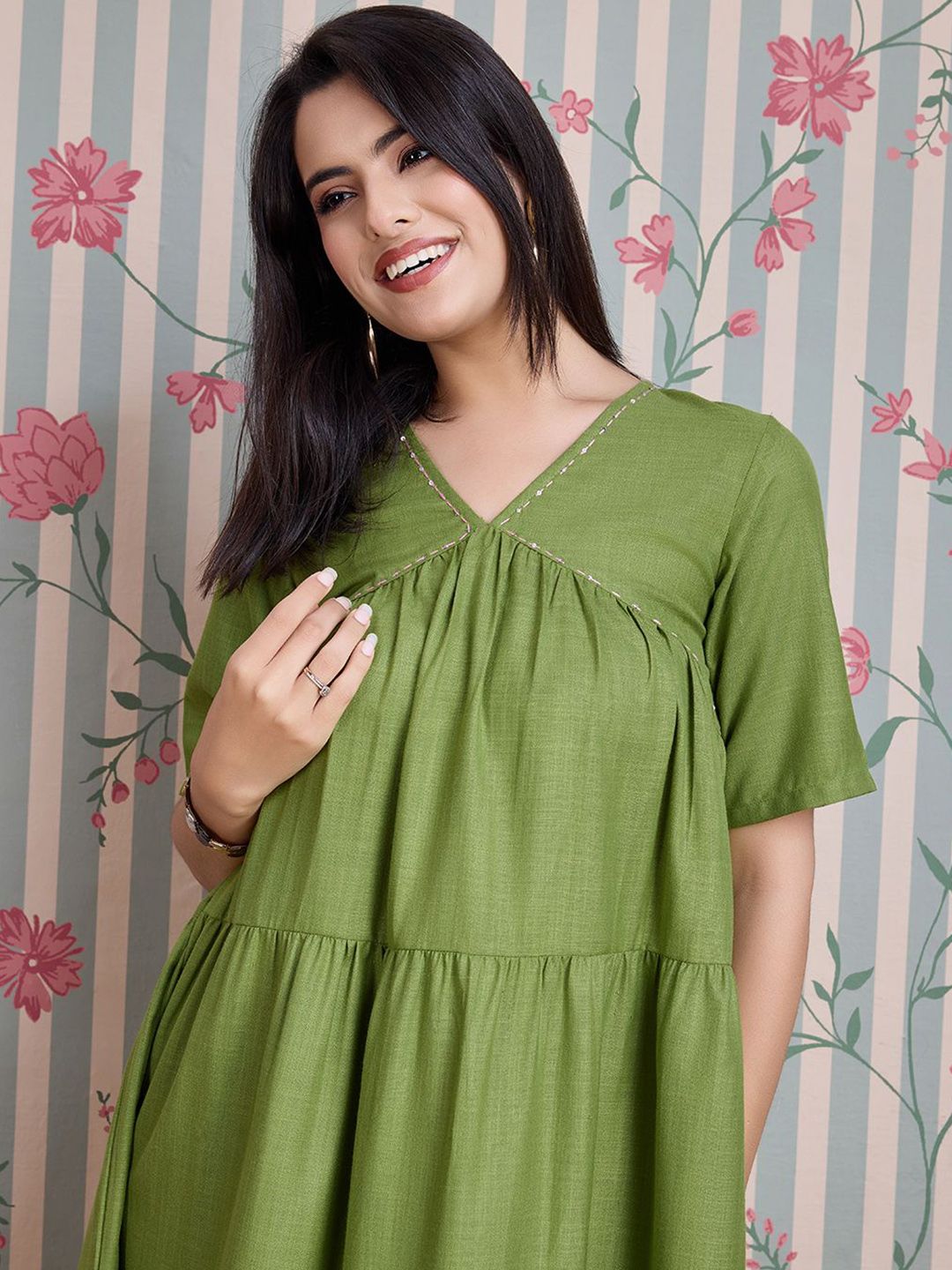 Dhiyona OD  Pure Cotton Anarkali Kurta with Trousers