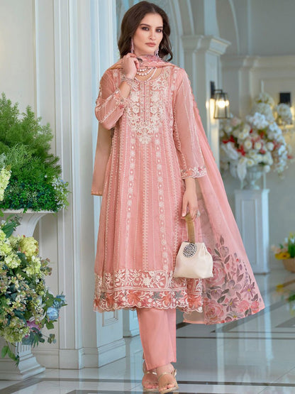 Women Ethnic Motifs Embroidered Sequinned Anarkali Kurta with Trousers & Dupatta