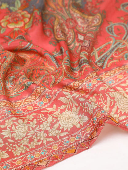 Dhiyona SO Women's Women Ethnic Motifs Printed Regular Beads and Stones Kurta with Trousers & With Dupatta