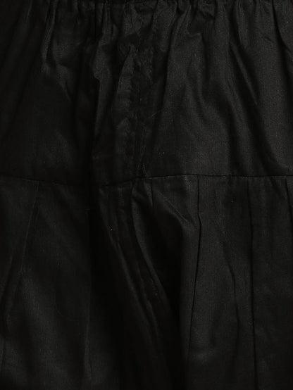 Men's Black Georgette Straight Kurta and Patiala Set