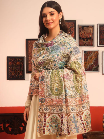 Dhiyona PA Paisley Embroidered Thread Work Shawl