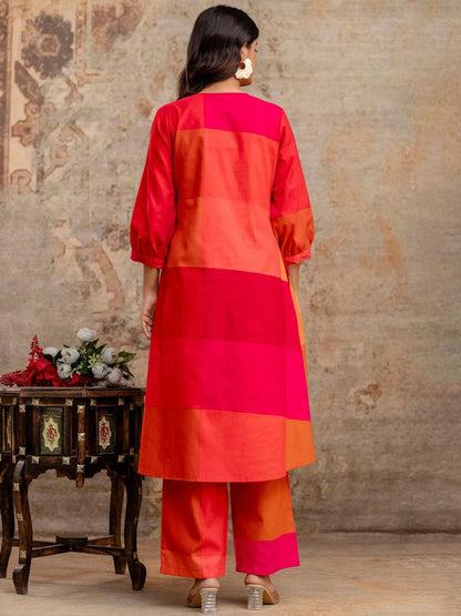 Dhiyona IE Embroidered Top With Palazzos Co-Ords