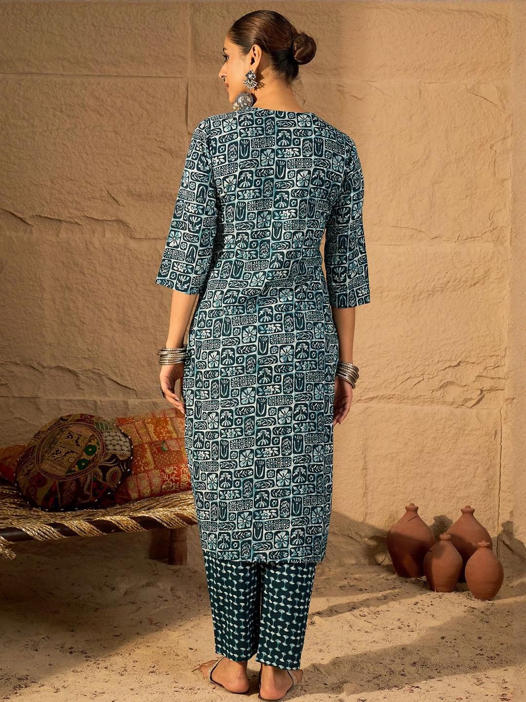 Dhiyona IE Embroidered Pure Cotton Tunic With Trouser