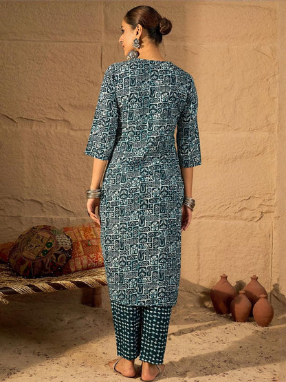 Dhiyona IE Embroidered Pure Cotton Tunic With Trouser