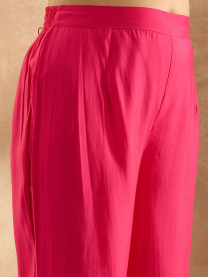 Women Ethnic Motifs Embroidered Thread Work Pure Cotton Kurta with Trousers