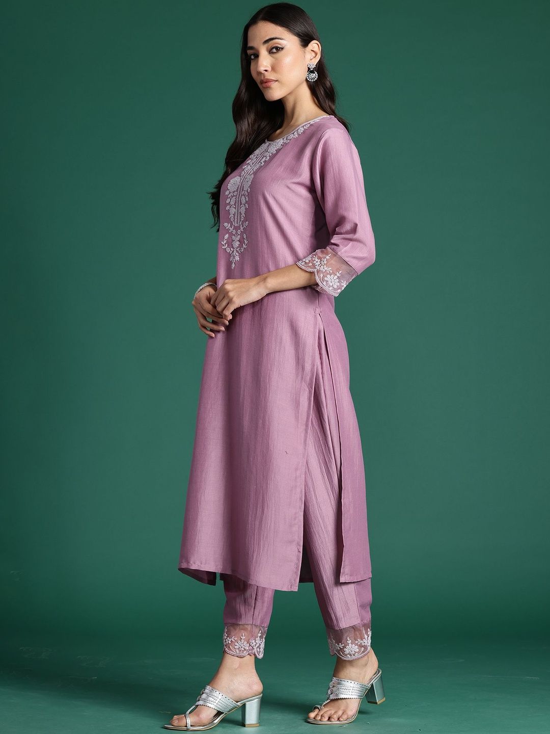 Women Ethnic Motifs Embroidered Kurta with Trousers & Dupatta