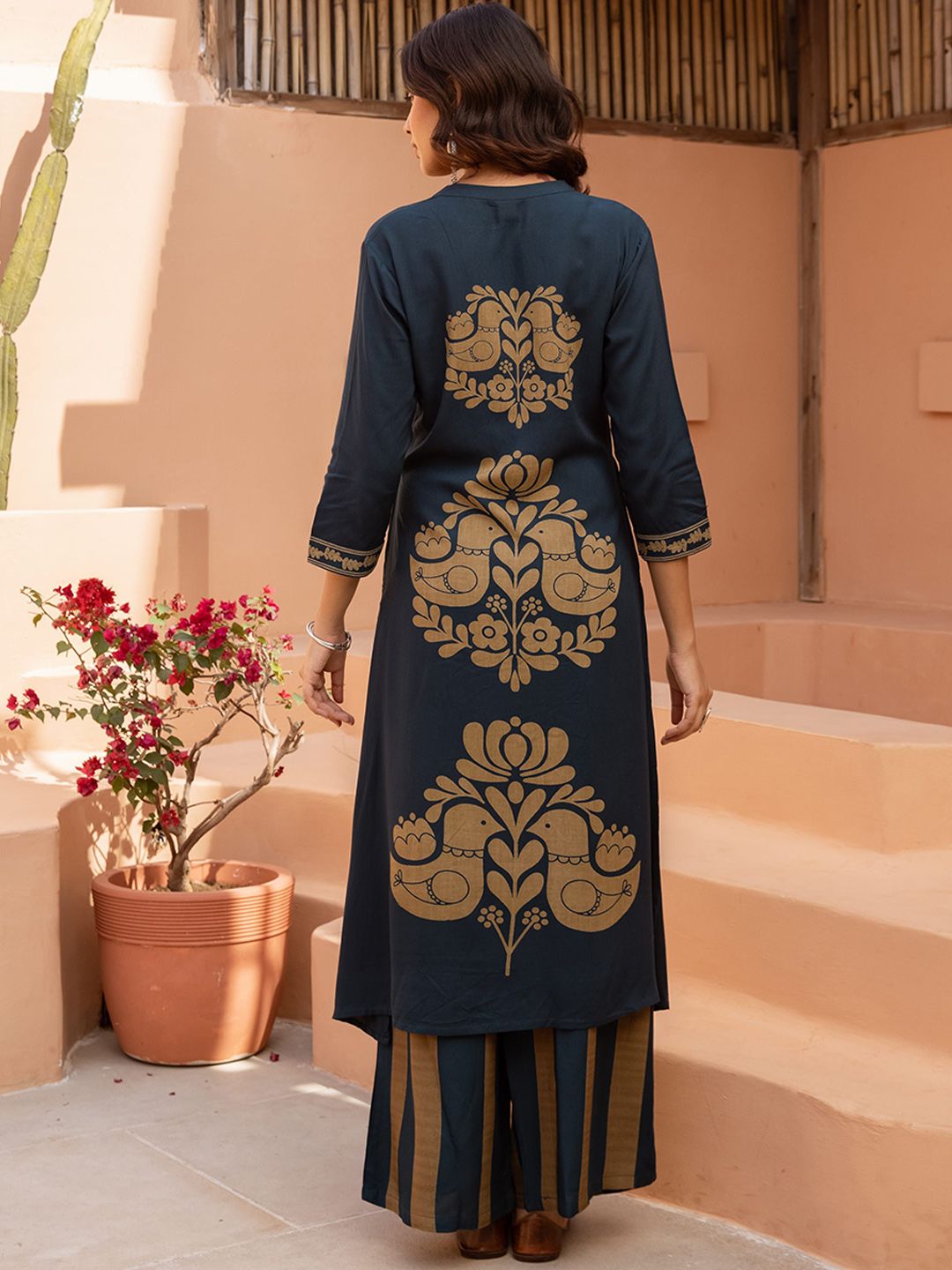Dhiyona SN Women's Printed Straight Kurta & Palazzo