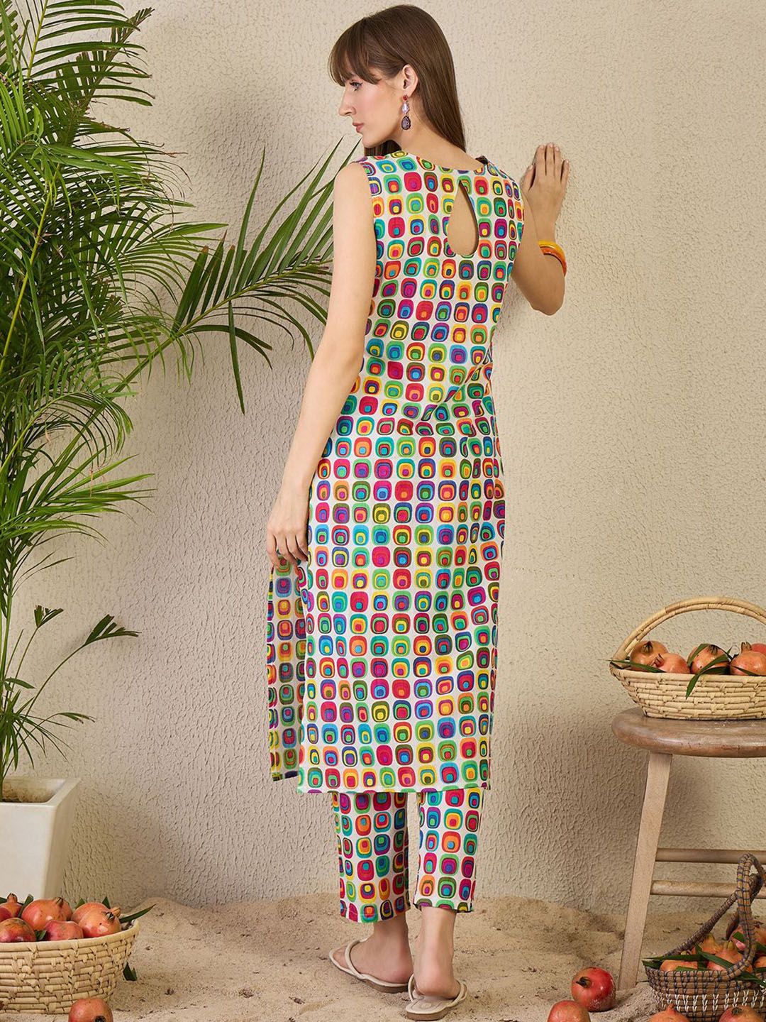 Dhiyona IE INDO ERA Women Printed Pure Cotton Tunic with Trousers