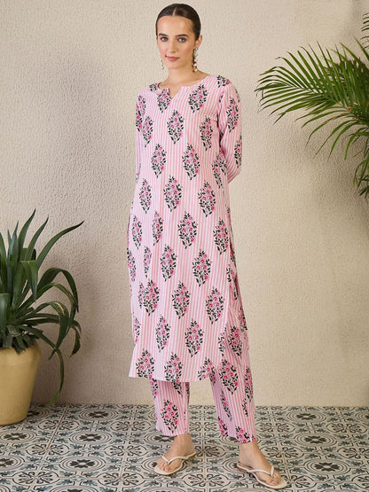 Dhiyona IE Women Pure Cotton Printed Top & Trousers Co-Ords
