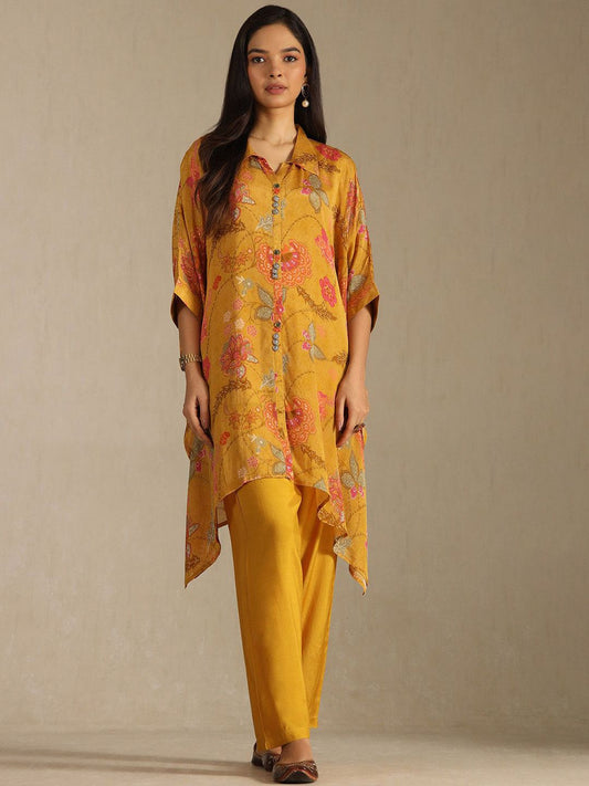 Dhiyona SO Women's Women Floral Printed Regular Kurta with Trousers Kurta Sets