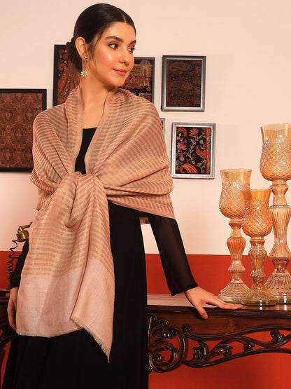 Dhiyona PA Reversible Zargul Fine Wool Striped Woven Design Shawl