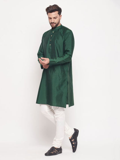 Men's Gold Silk Blend Straight Kurta