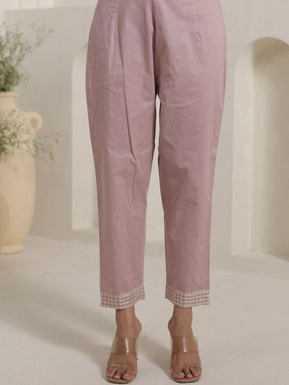 Women Floral Embroidered Cotton Kurta with Trousers & Dupatta