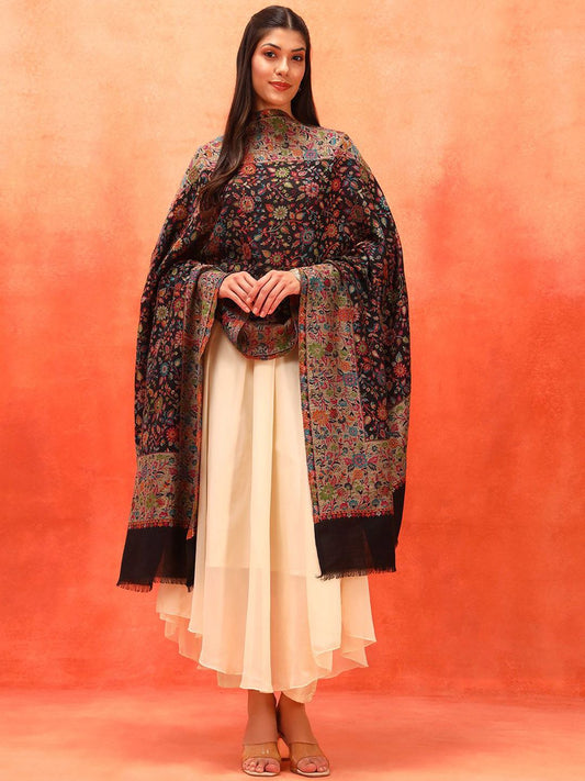 Dhiyona PA Floral Woven Design Woollen Acrylic Shawl
