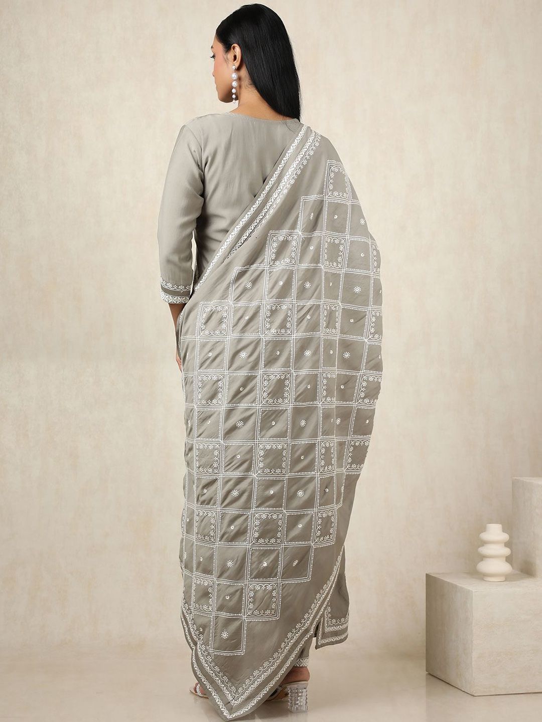 Dhiyona SO Women's Women Ethnic Motifs Printed Regular Chanderi Cotton Kurta with Trousers & With Dupatta