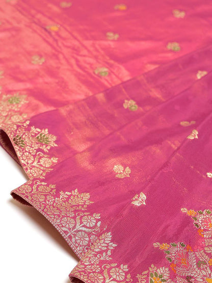 Dhiyona SO Women's Women Floral Regular Chanderi Cotton Kurta with Trousers & Dupatta
