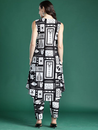 Dhiyona IE Printed Pure Cotton Tunic & Trousers Co-ords