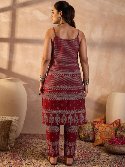 Dhiyona IE Printed Pure Cotton Tunic With Trousers