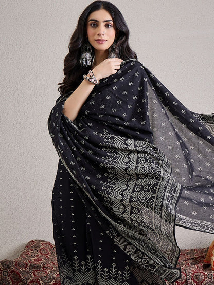 Women Ethnic Motifs Printed Cotton Kurta with Trousers & Dupatta