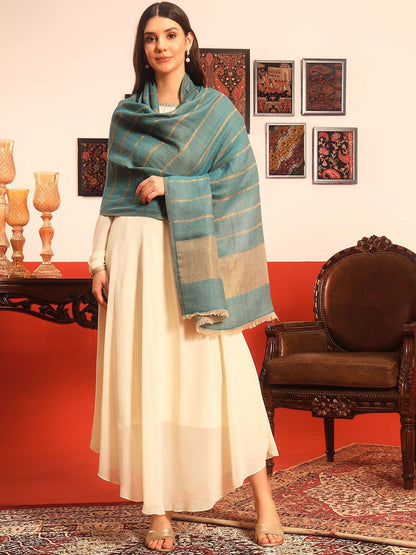 Dhiyona PA Striped Woven Design Reversible Gulzarim Shawl