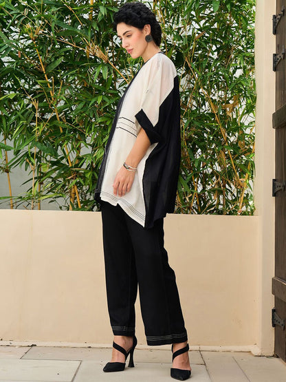 Dhiyona IE Embroidered Kaftan Top With Trousers