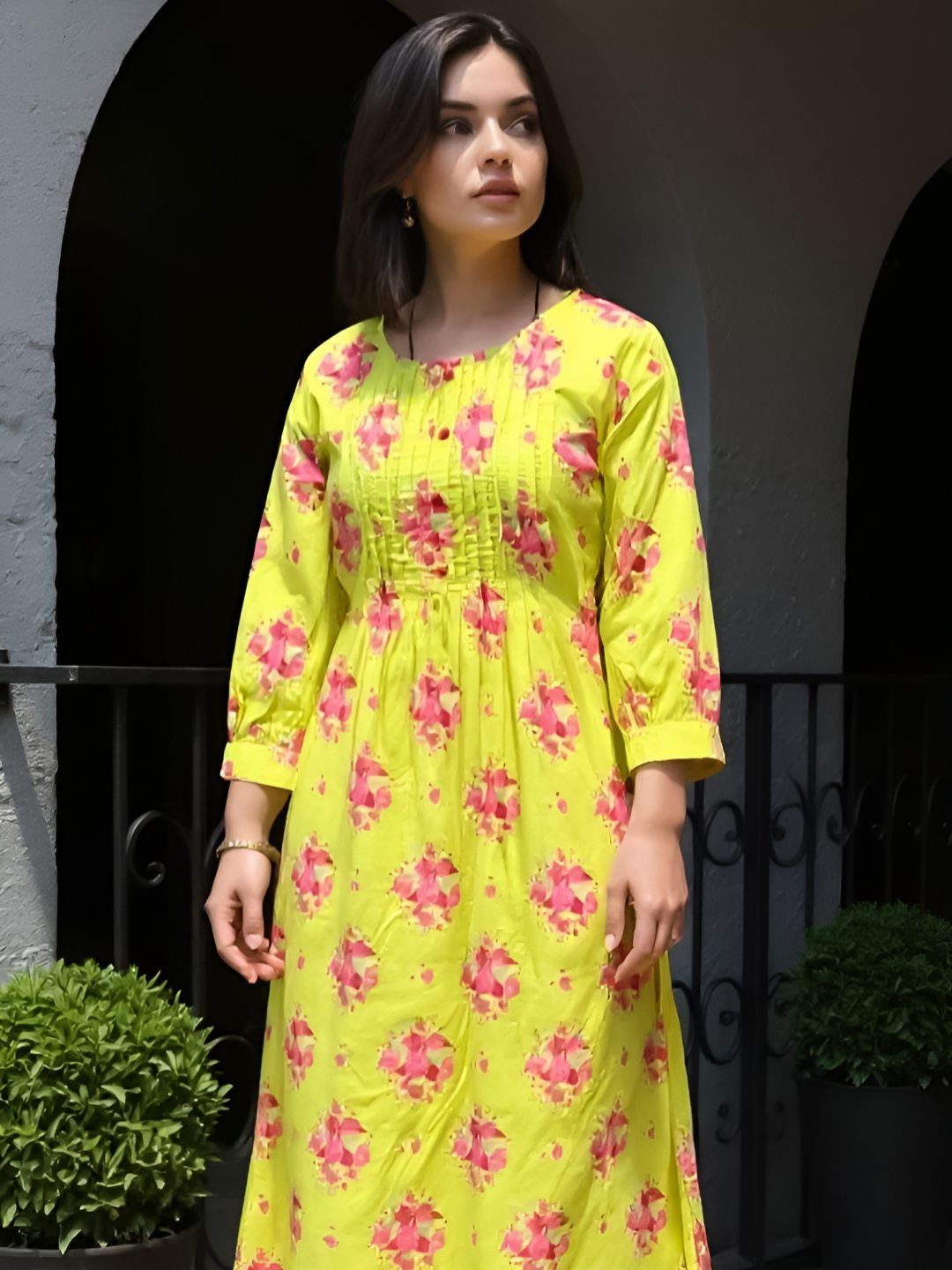 Dhiyona IE Printed Pure Cotton Tunic & Trousers