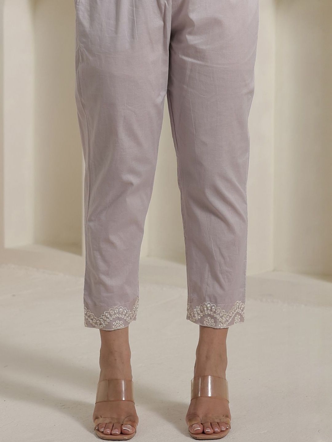 Women Floral Embroidered Cotton Kurta with Trousers & Dupatta