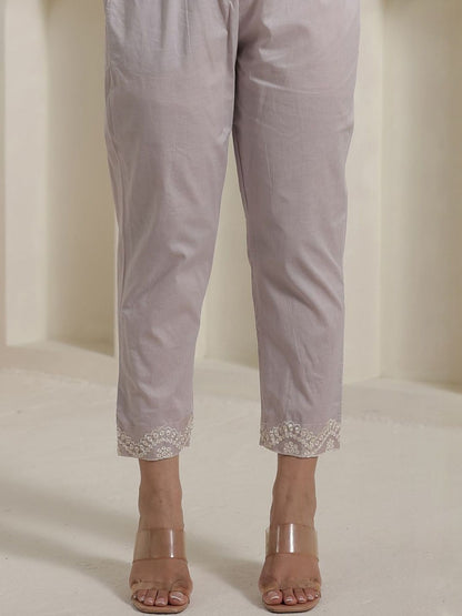 Women Floral Embroidered Cotton Kurta with Trousers & Dupatta