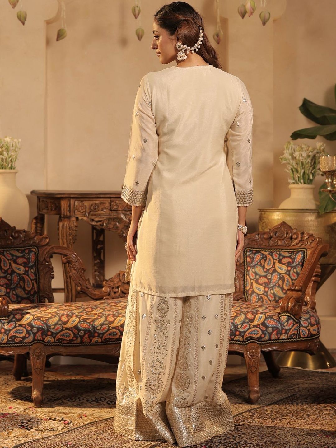 Women Ethnic Motifs Printed Kurta with Palazzo & Dupatta