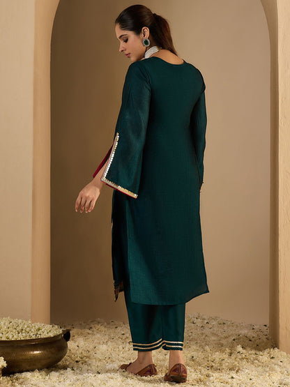 Dhiyona IE Embroidered Tunic With Trousers Co-Ords