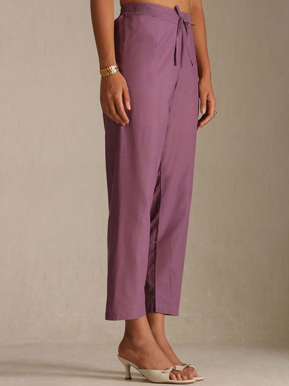 Dhiyona SO Women's Women Striped Regular Thread Work Pure Cotton Kurta Trousers With Dupatta