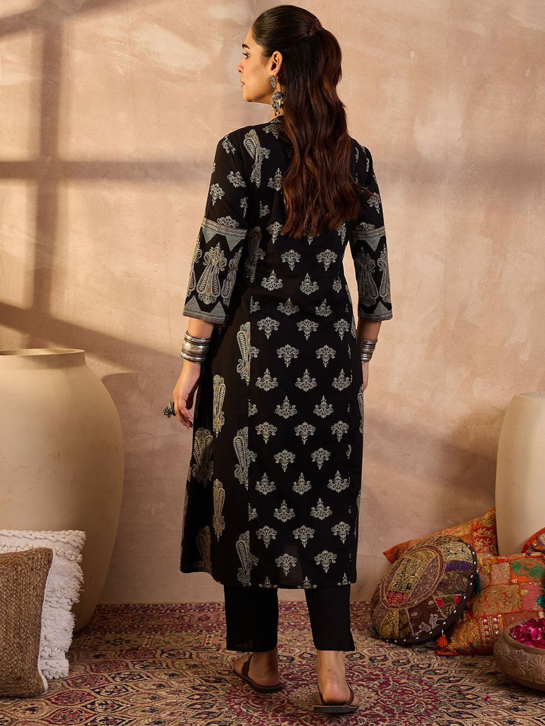 Dhiyona IE Printed Pure Cotton Tunic With Trouser