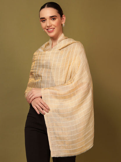 Dhiyona PA Striped Woven Design Woolen Shawl
