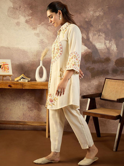 Women Ethnic Motifs Printed Cotton A-Line Kurta with Trousers