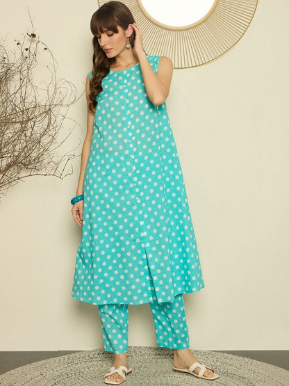 Women Printed Regular Pure Cotton Kurta with Trousers