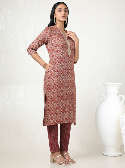 Dhiyona SO Women's Women Floral Printed Regular Gotta Patti Kurta with Trousers