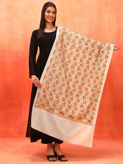Dhiyona PA Floral Embroidered Woolen Shawl