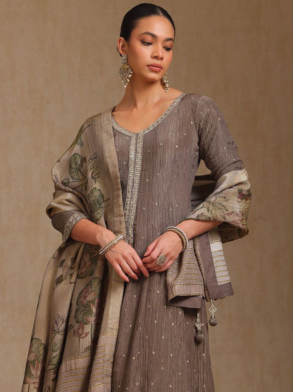 Dhiyona SO Women's Women Alina Cut Regular Sequinned Kurta with Palazzos & With Dupatta