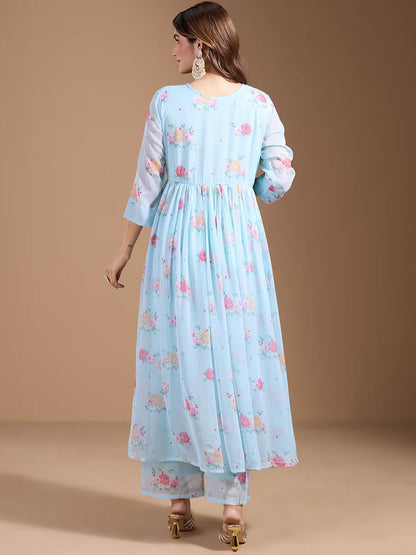 Dhiyona OD  Women Floral Printed Regular Kurta with Trousers & With Dupatta