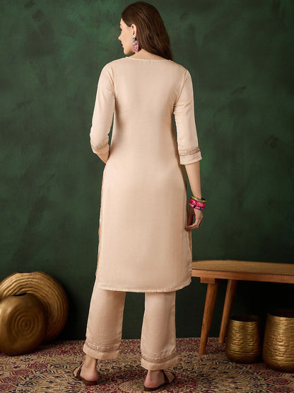 Dhiyona SN Women's Ethnic Motifs Designer & Jari Work Kurta With Trousers