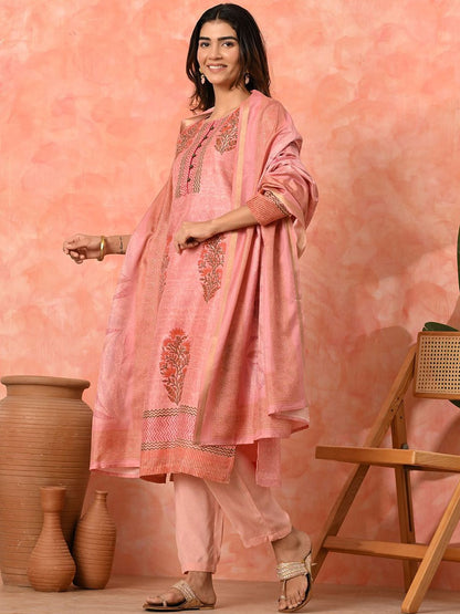 Dhiyona SN Women's Floral Printed Kurta with Trousers & Dupatta